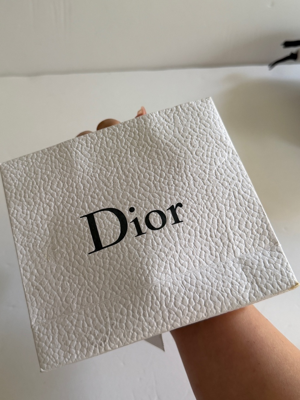 Dior White Mini Shopping Bag with Black Logo - Picture 5 of 7